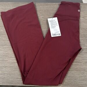 Lululemon Groove Super-High-Rise Flared Pant Nulu size‎ 4 NWT Red Merlot 🍷